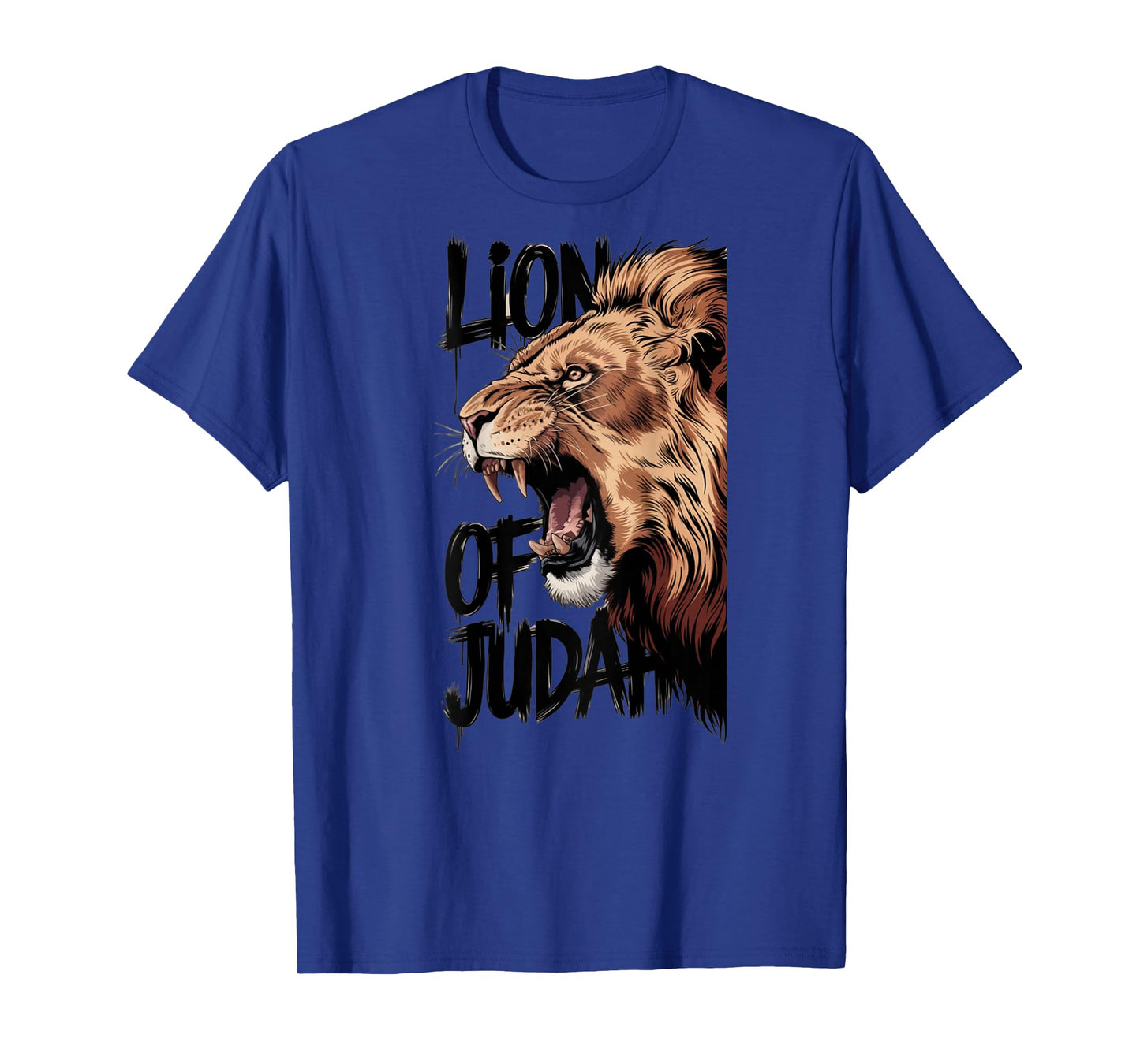 Hebrew Israelite Judah Lion Lion of Judah T-Shirt, Unisex-Adults, White, Small, Short Sleeve