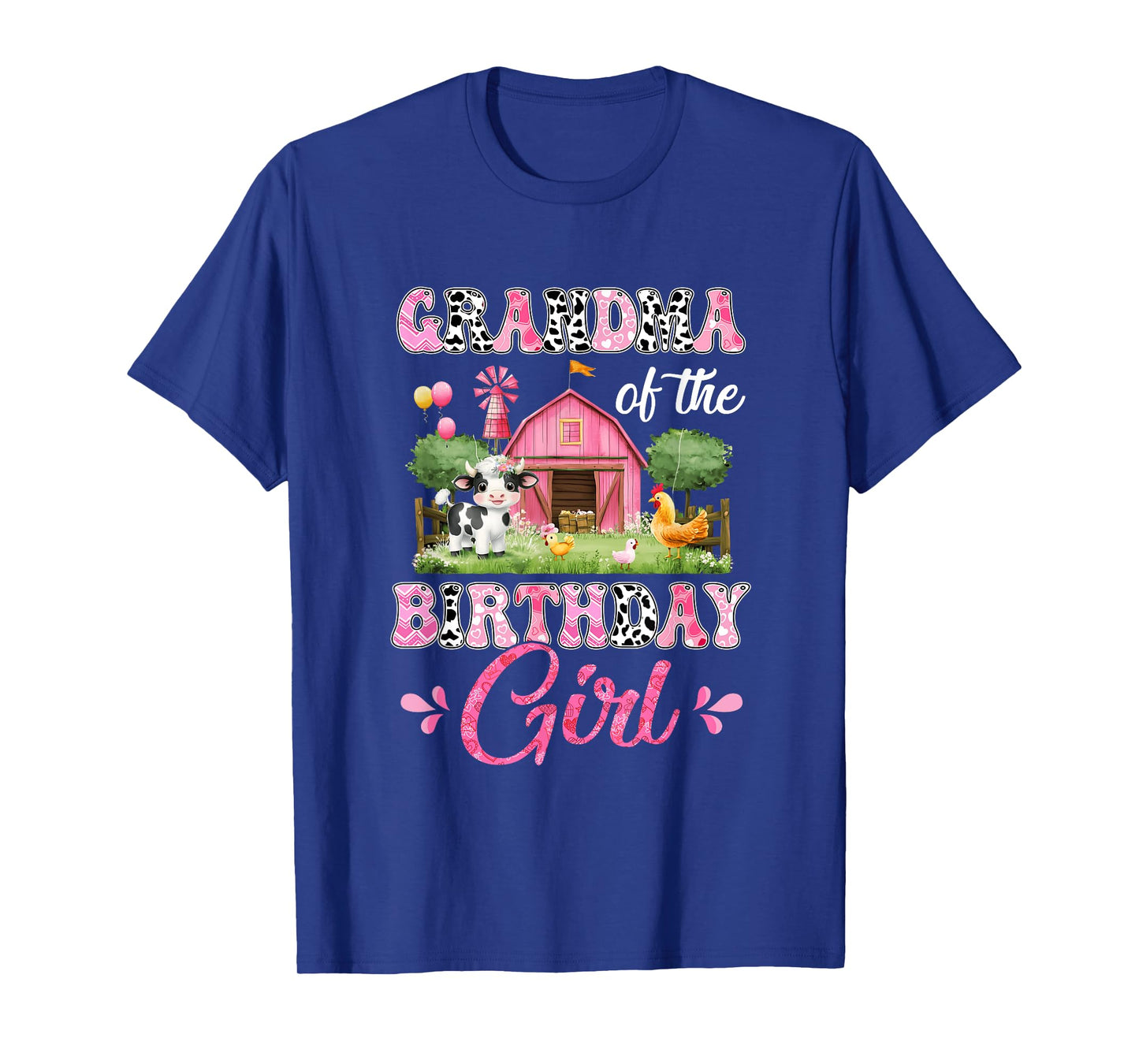 Grandma Of The Birthday Girl 1St Birthday Cow Farm Family T-Shirt