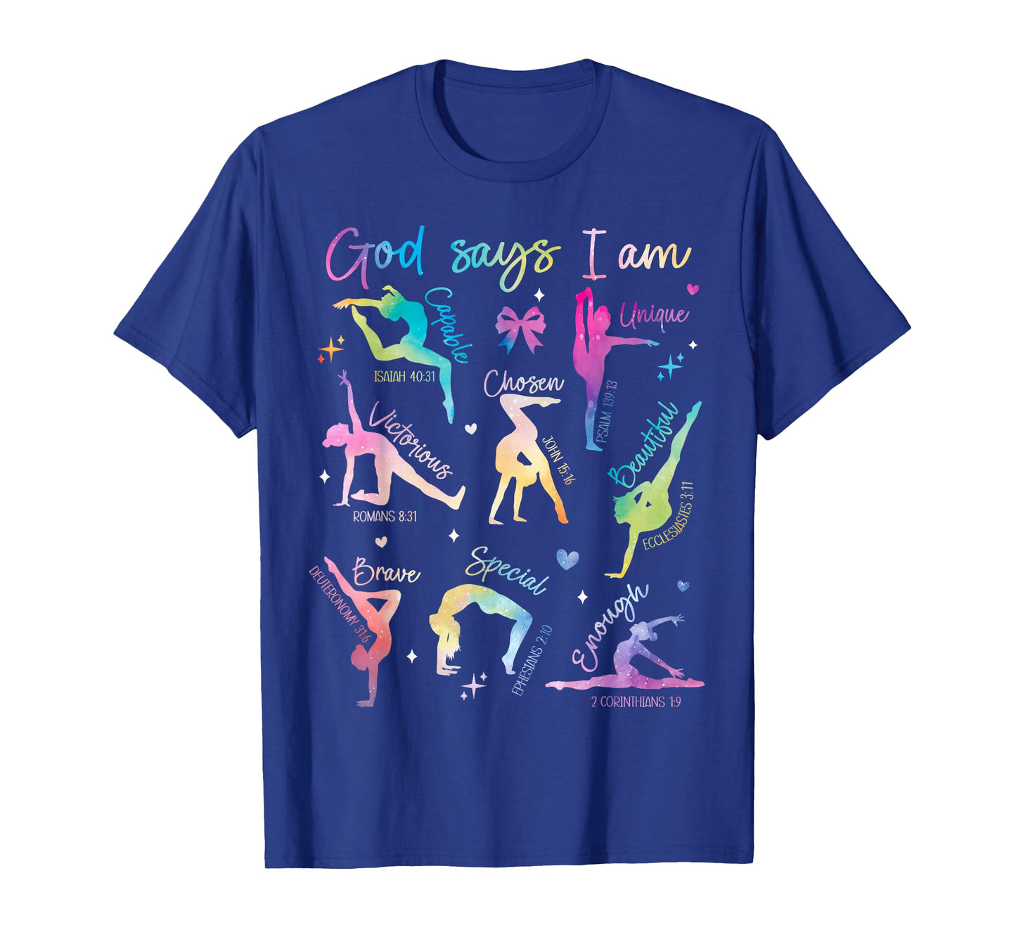 God Says I Am Gymnastic Christian Girls Teens Kids Cartwheel T-Shirt