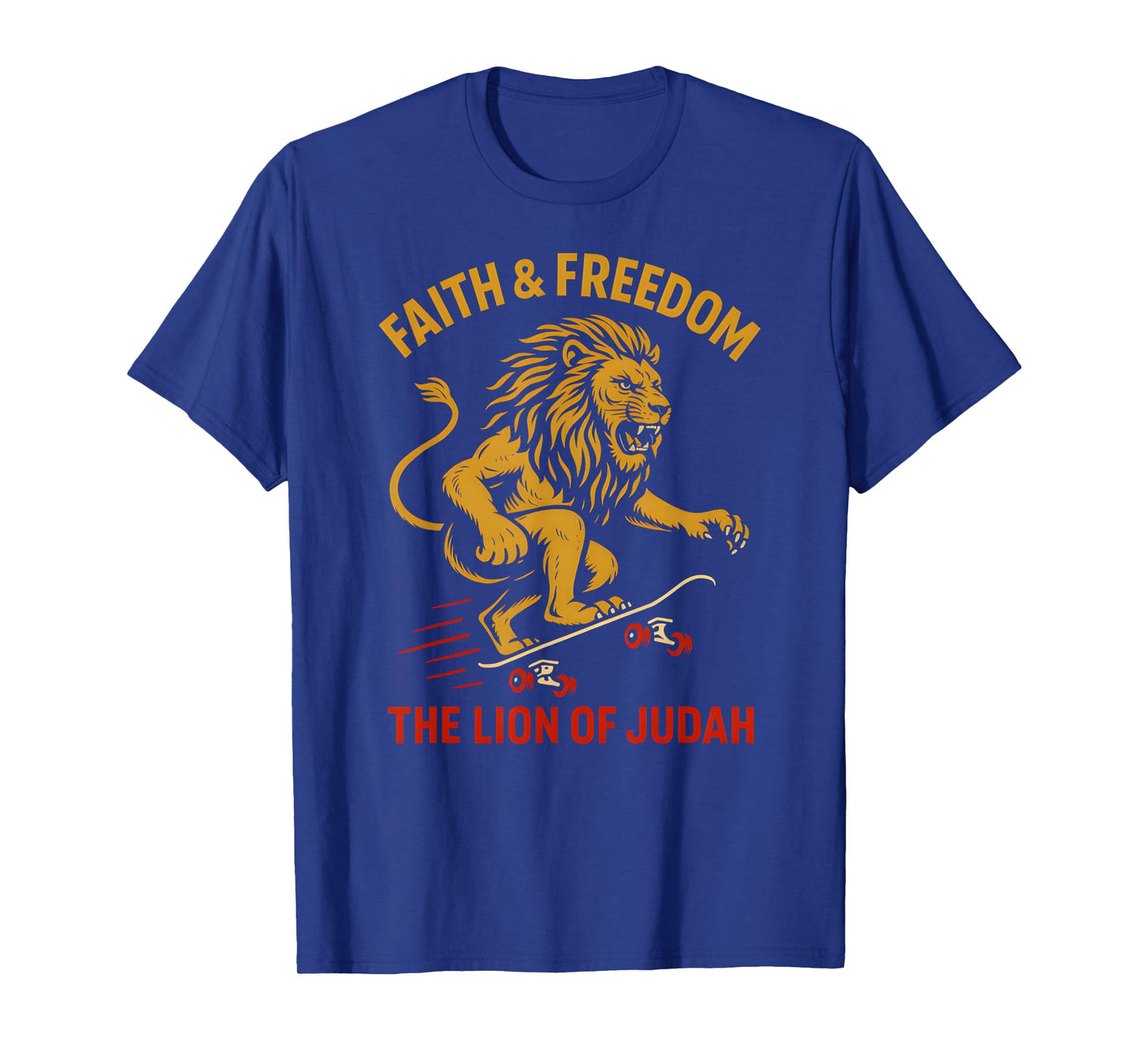 Patriotic Faith Lion of Judah Vintage Mens Christian T-Shirt