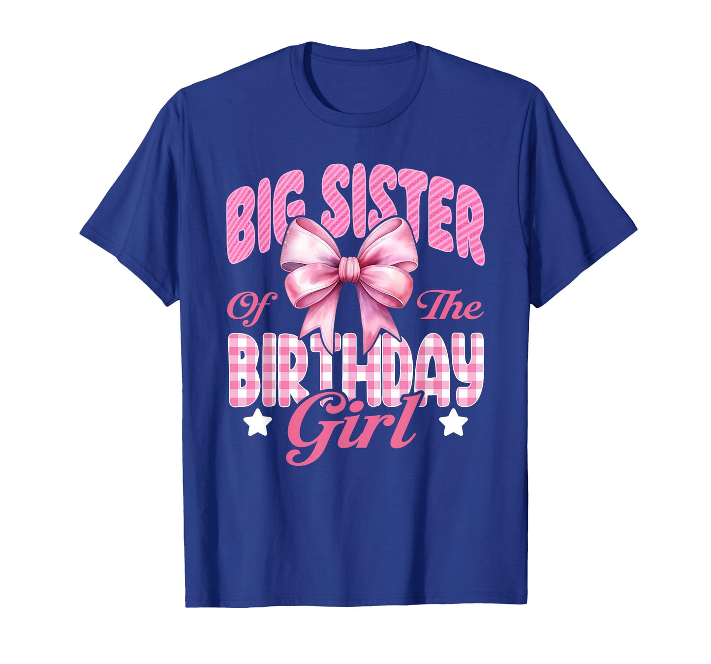 Big Sister of The Birthday Girl Family Pink Coquette Bow T-Shirt