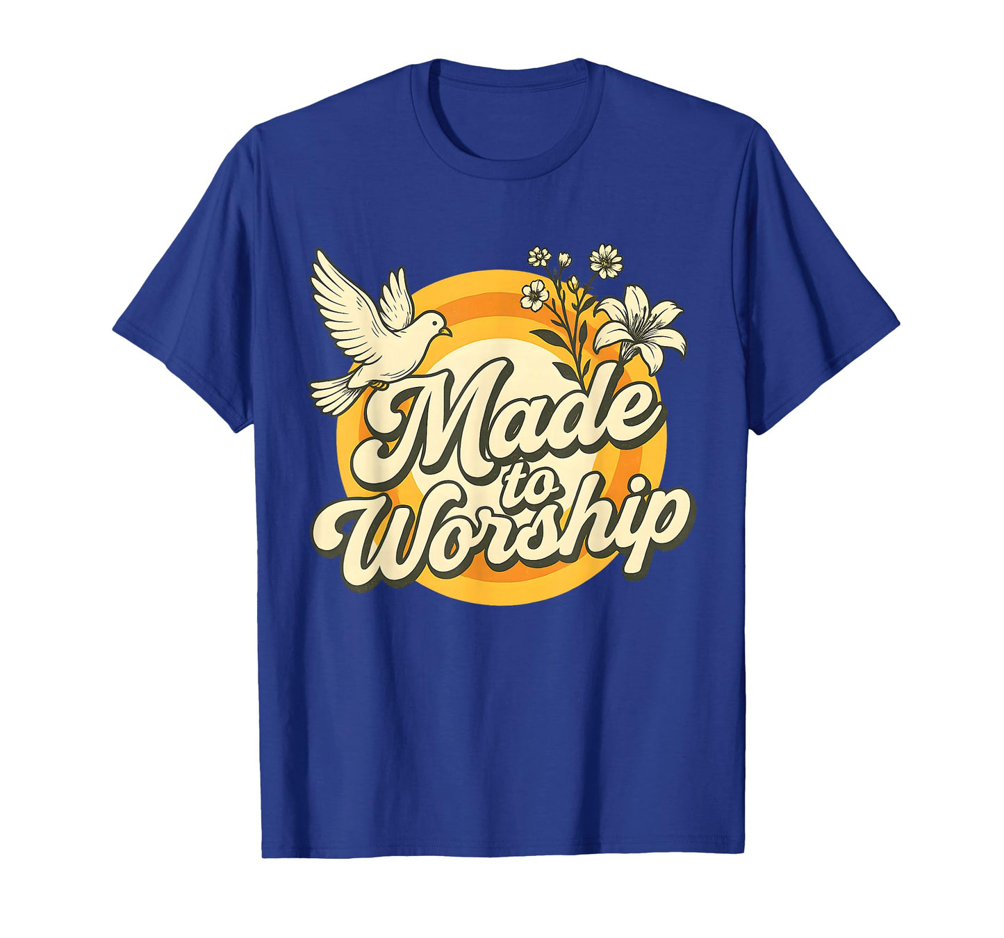 Made to Worship Retro Floral Christian Bible Verse T-Shirt