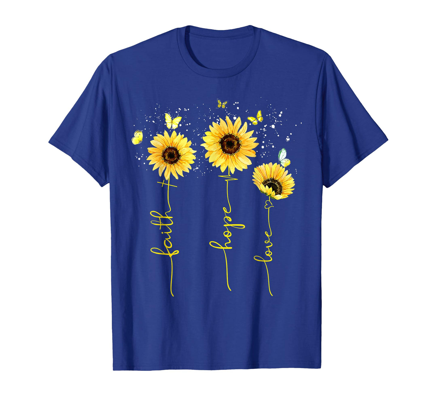 Christian for Women Sunflower Faith Hope Love T-Shirt