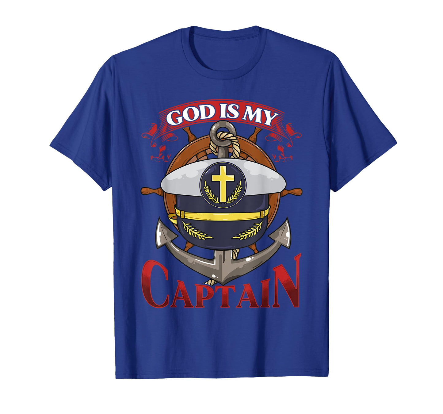 Christian Bible Verse God Is My Captain 2 Chronicles 13:12 T-Shirt