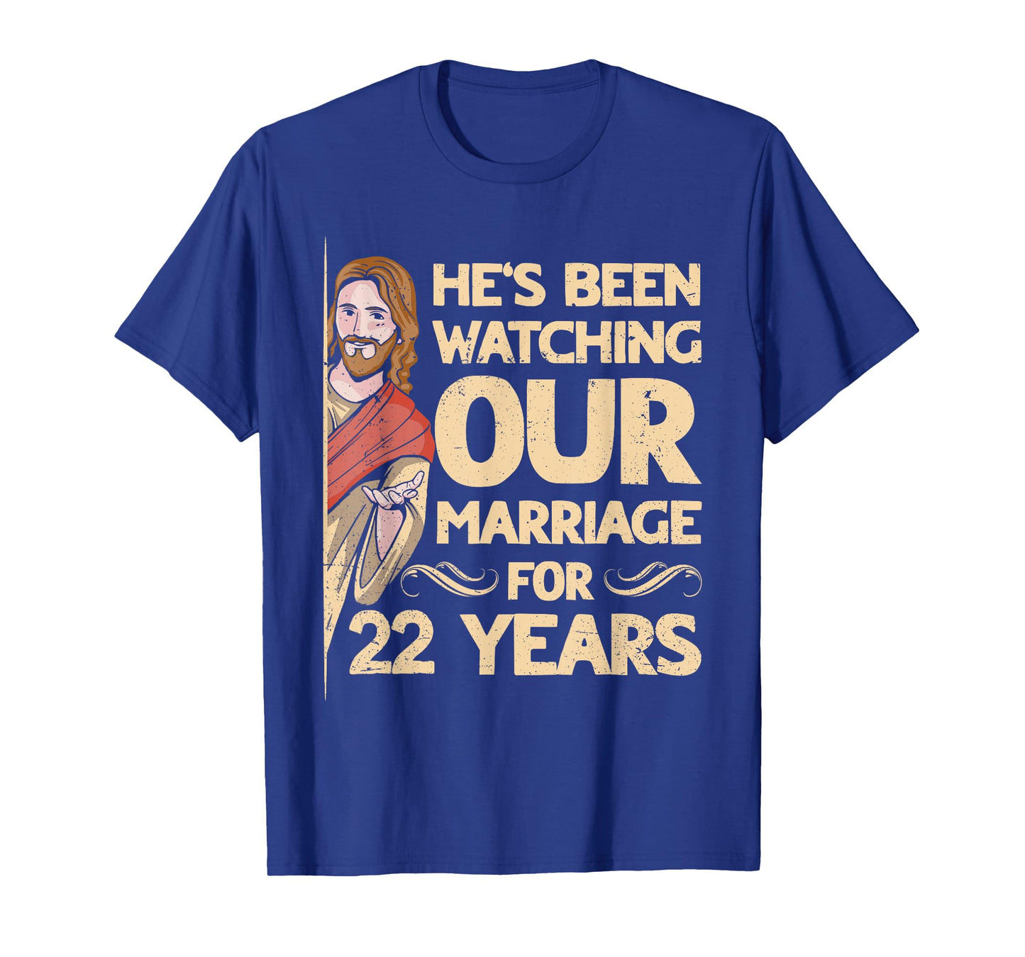 22nd Wedding Anniversary Jesus Christian Husband Wife T-Shirt