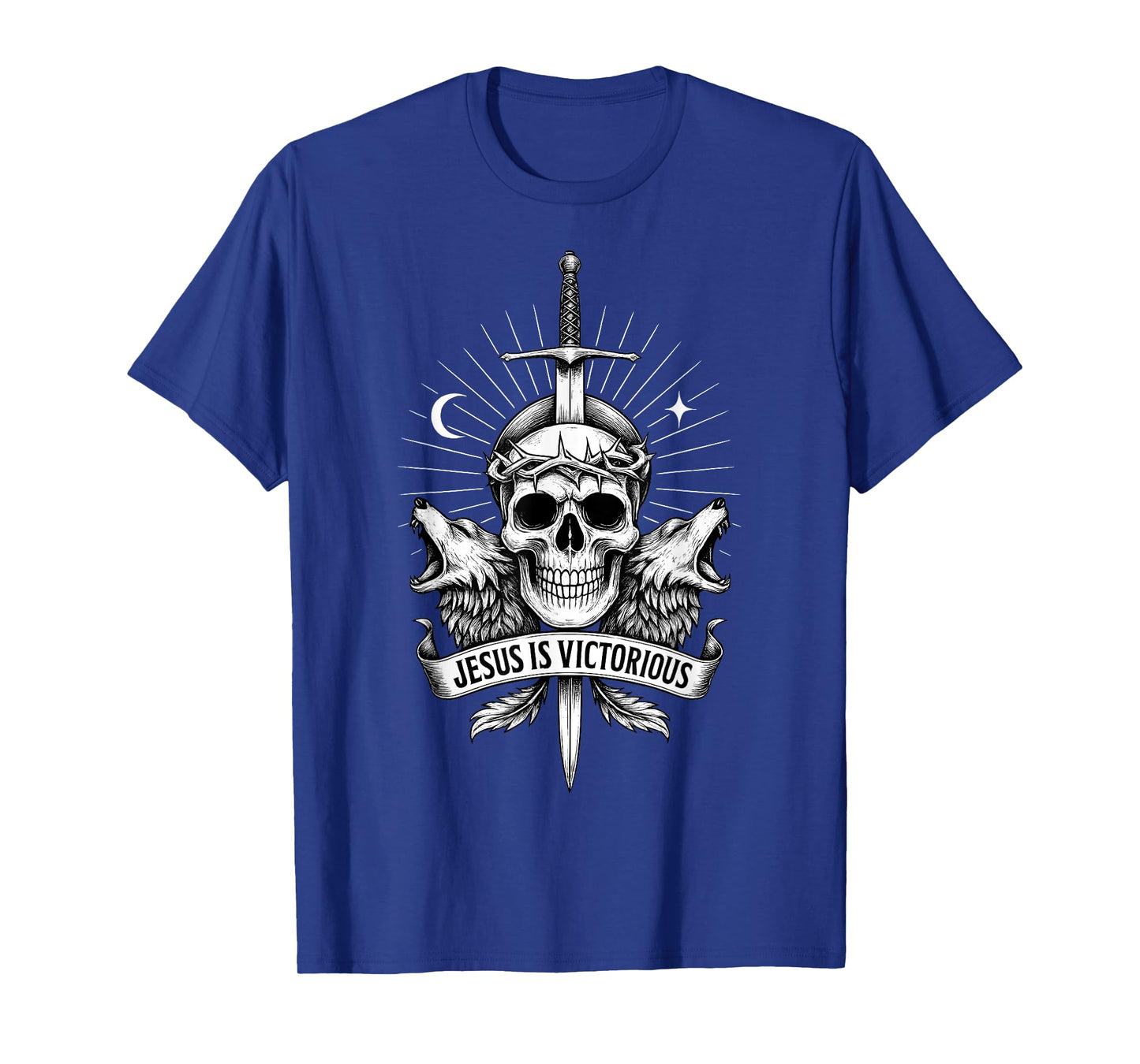 Jesus is Victorious Christian Gothic Christcore Skull Design T-Shirt