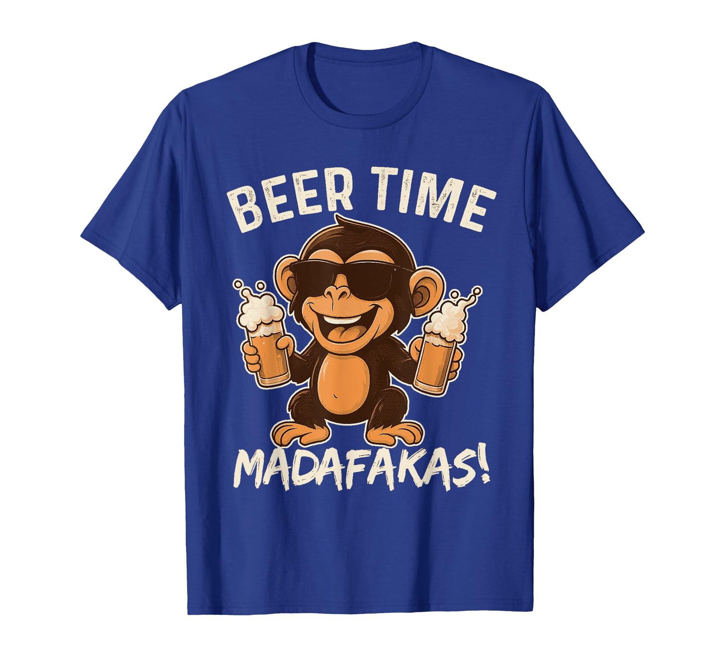Beer Time Madafakas Funny Monkey T-Shirt