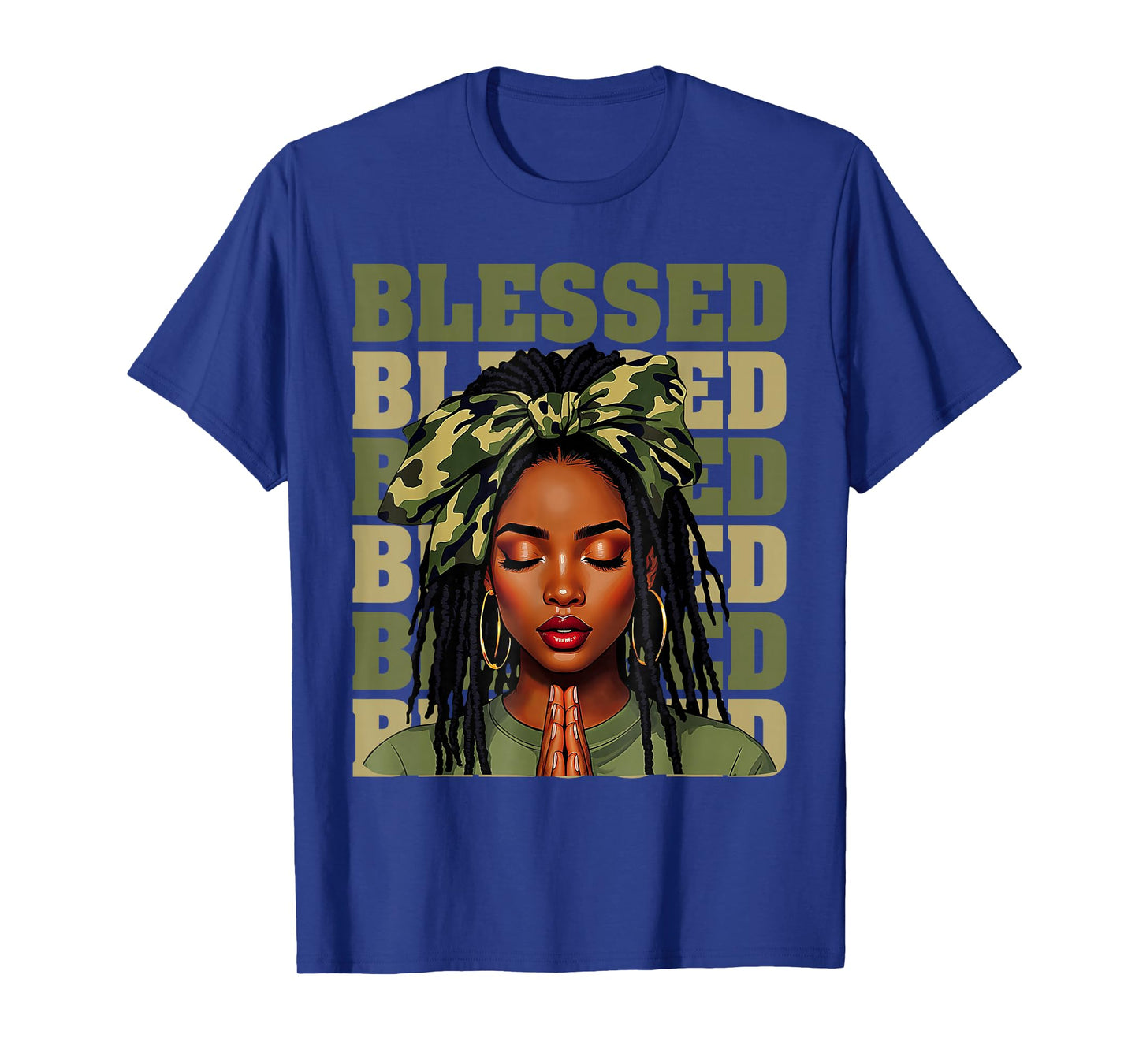 Blessed Black Woman Afro African American Christian Saying T-Shirt