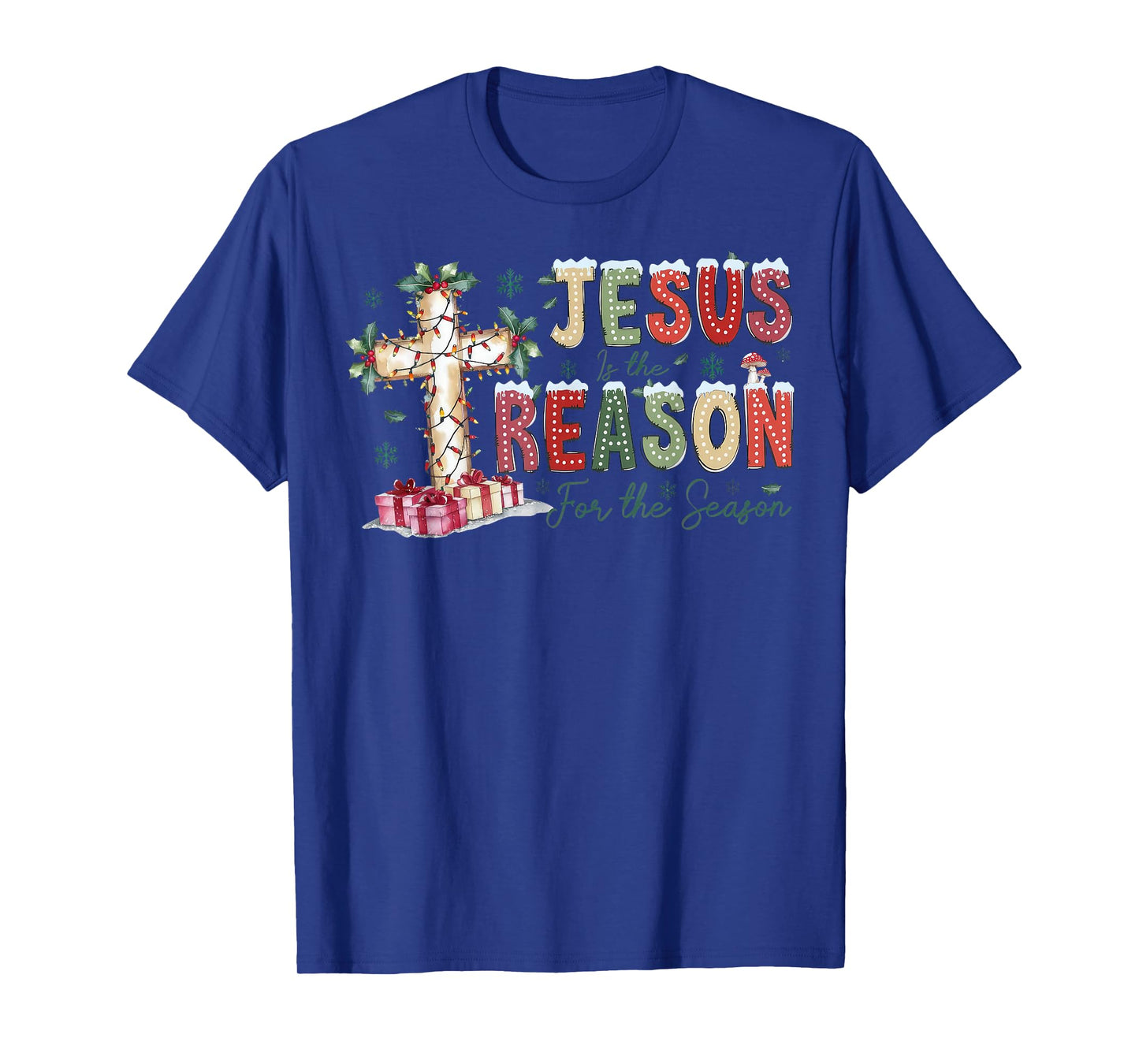 Jesus Is The Reason For The Season Religious Christmas Cross T-Shirt