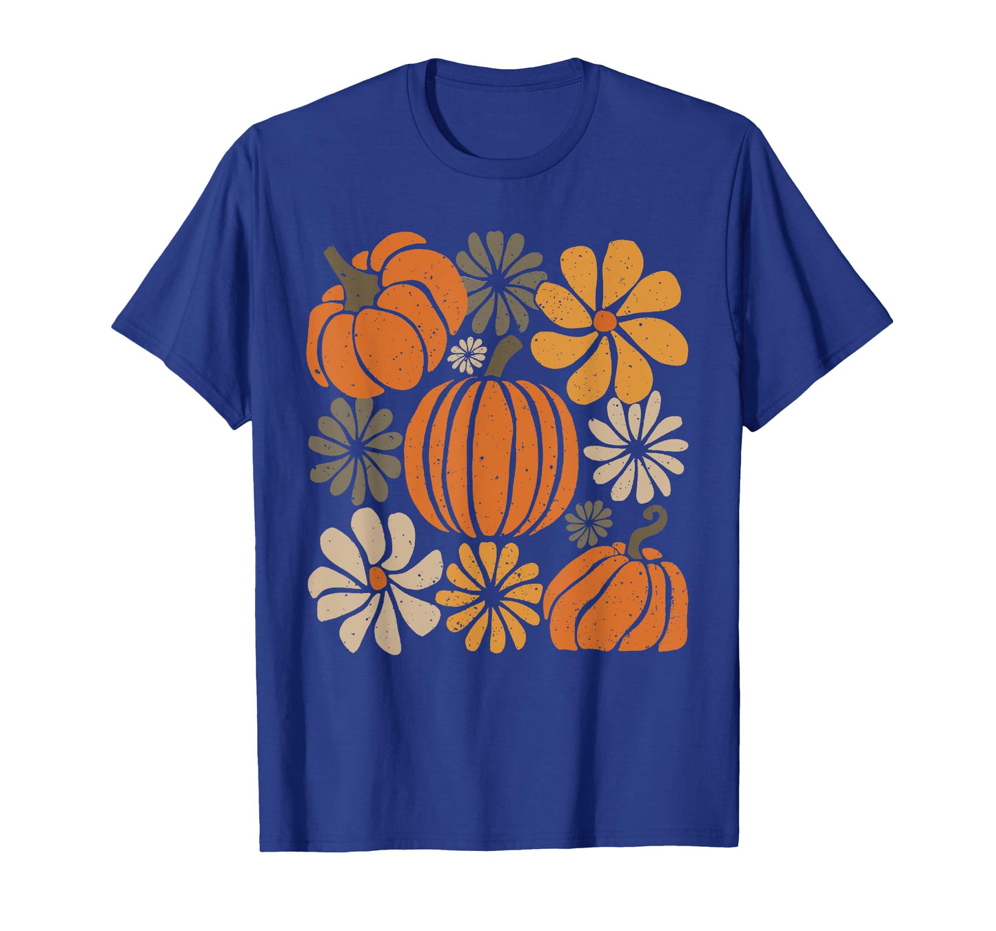 Retro Boho Floral Cute Pumpkin Autumn Thanksgiving Women Kid T-Shirt