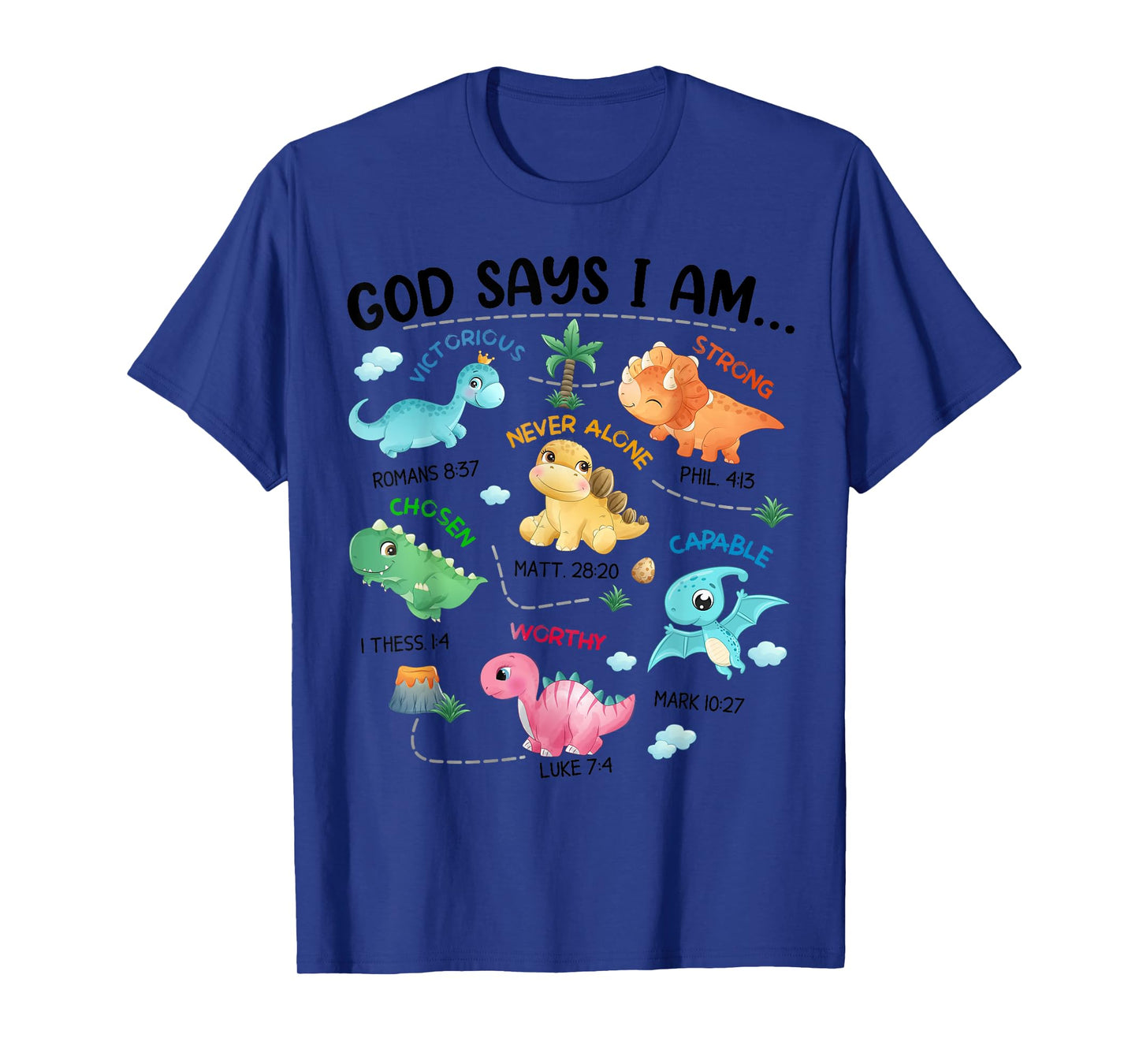 God Says I Am Funny Dinosaur Bible Verse Christian Kids Boys T-Shirt