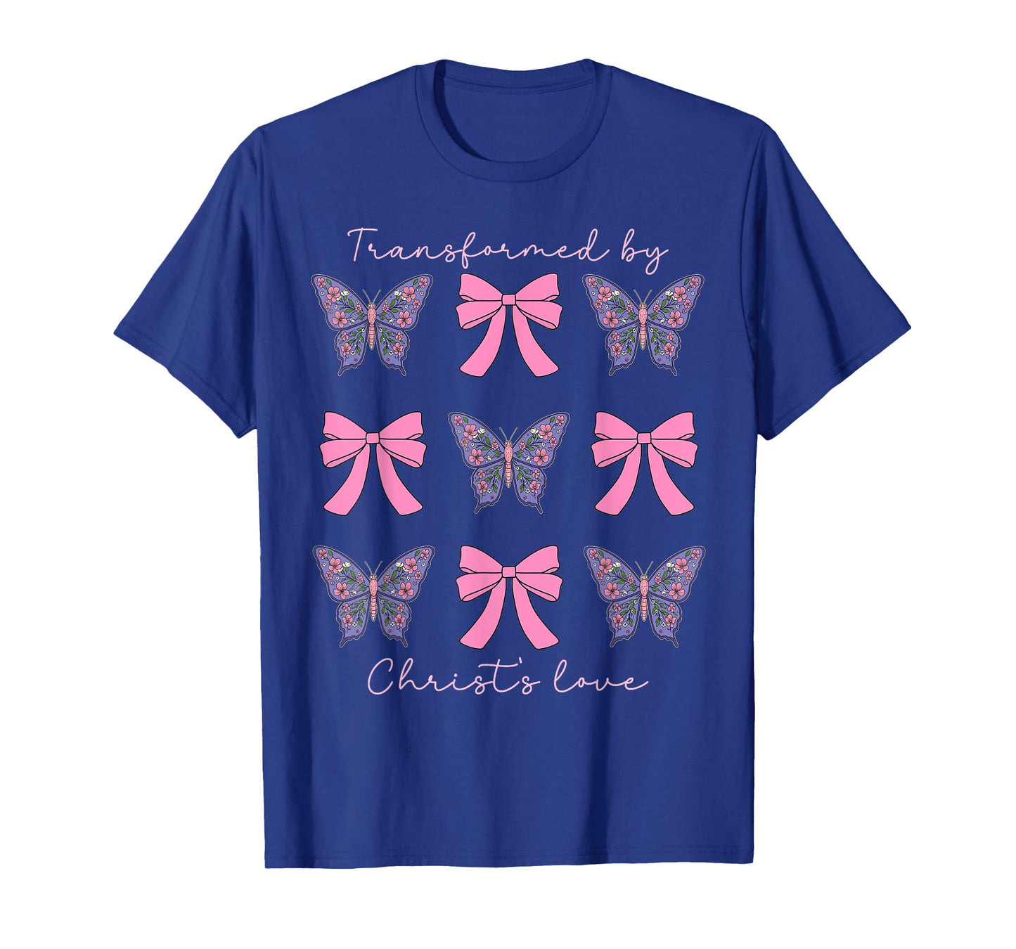 Transformed By Christs Love Coquette Bow Christian Women T-Shirt