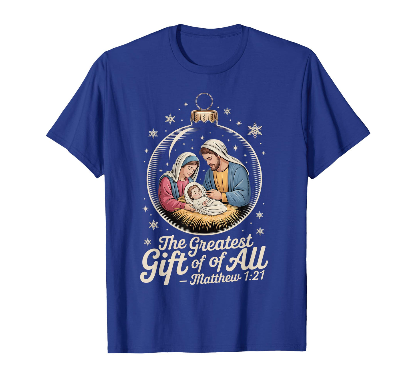 Greatest Gift of All Jesus Nativity Scene Christmas Faith T-Shirt