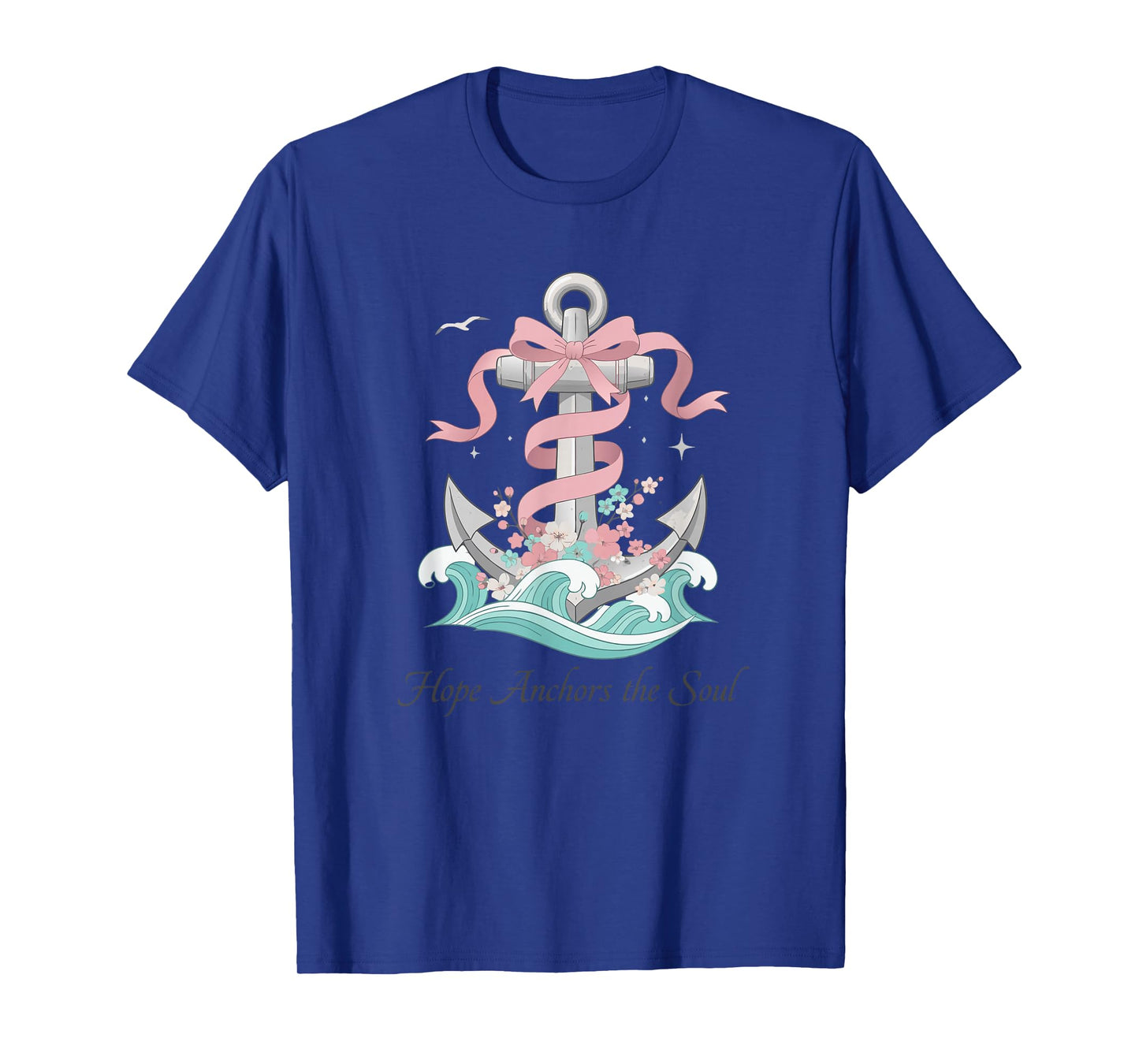 Hope Anchors The Soul Nautical Christian Anchor Art T-Shirt