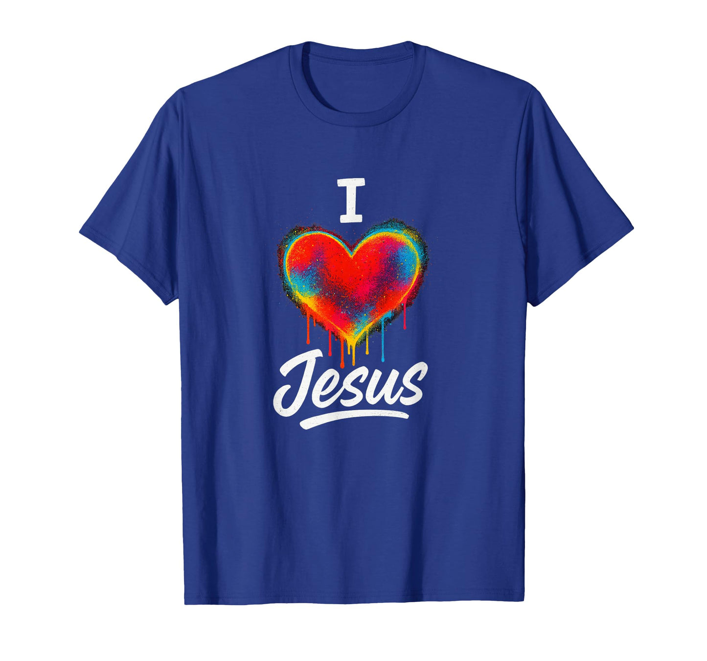 I Love Jesus Graffiti Heart Urban Christian Design T-Shirt