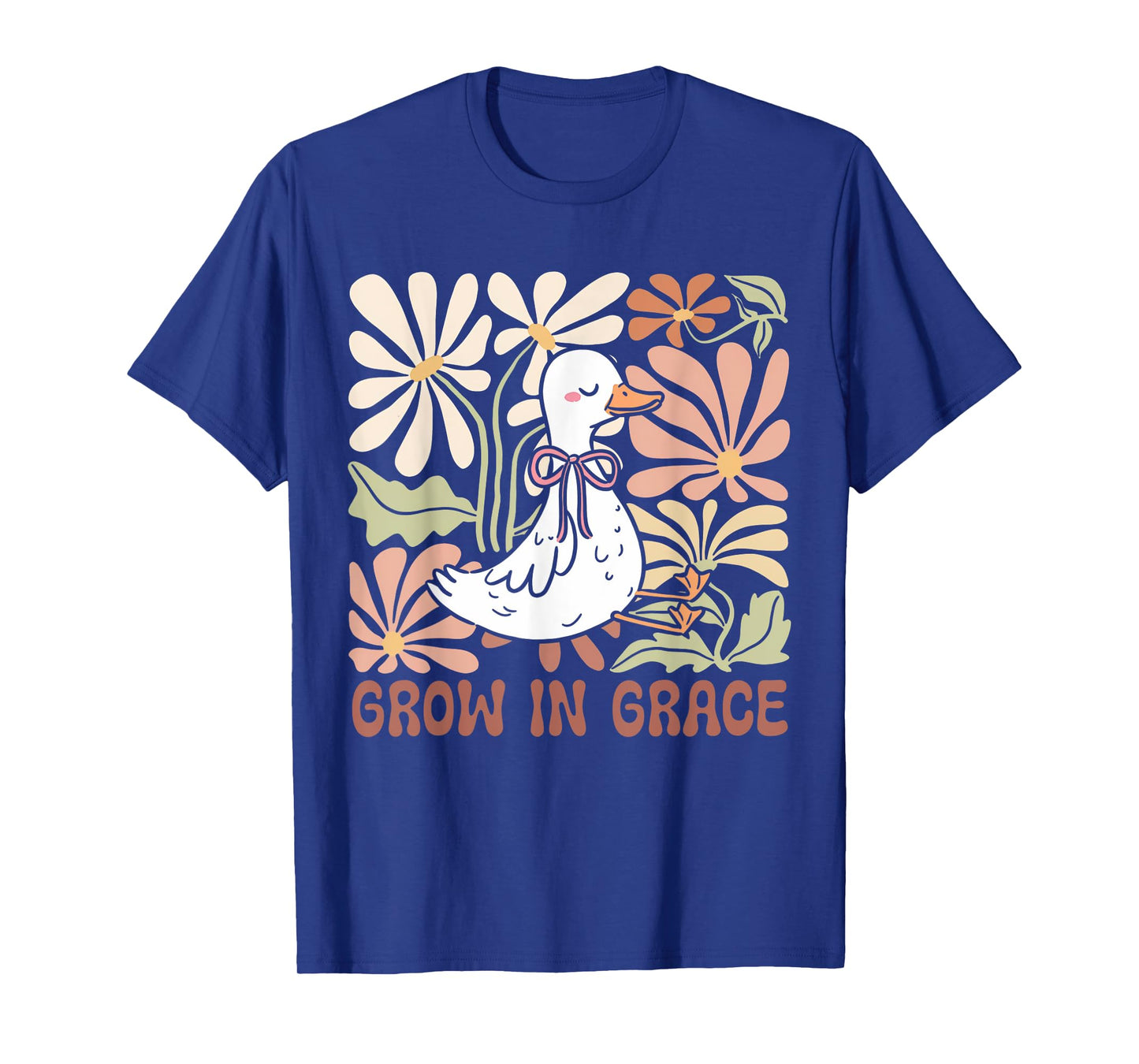 Grow in Grace Boho Floral Silly Goose Coquette Bow Christian T-Shirt