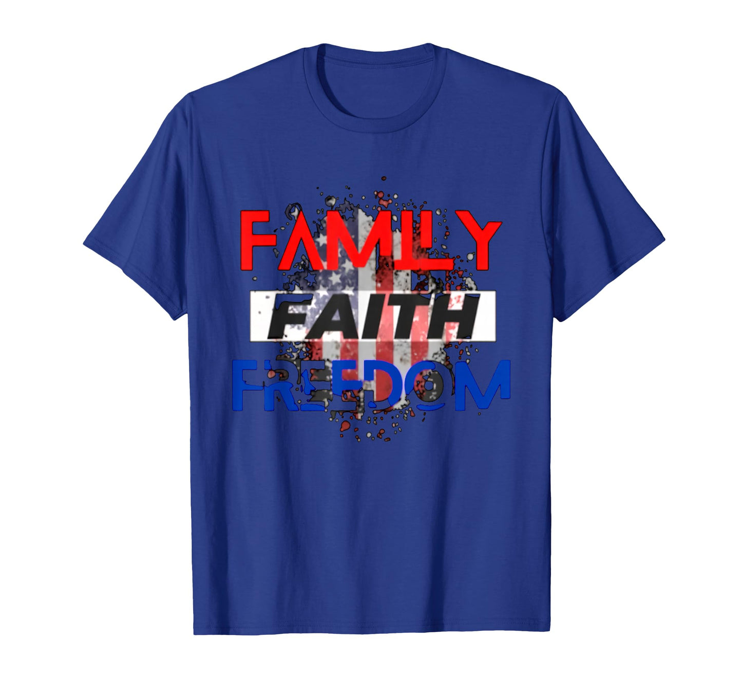 Faith Family Freedom Vintage USA Flag T-Shirt