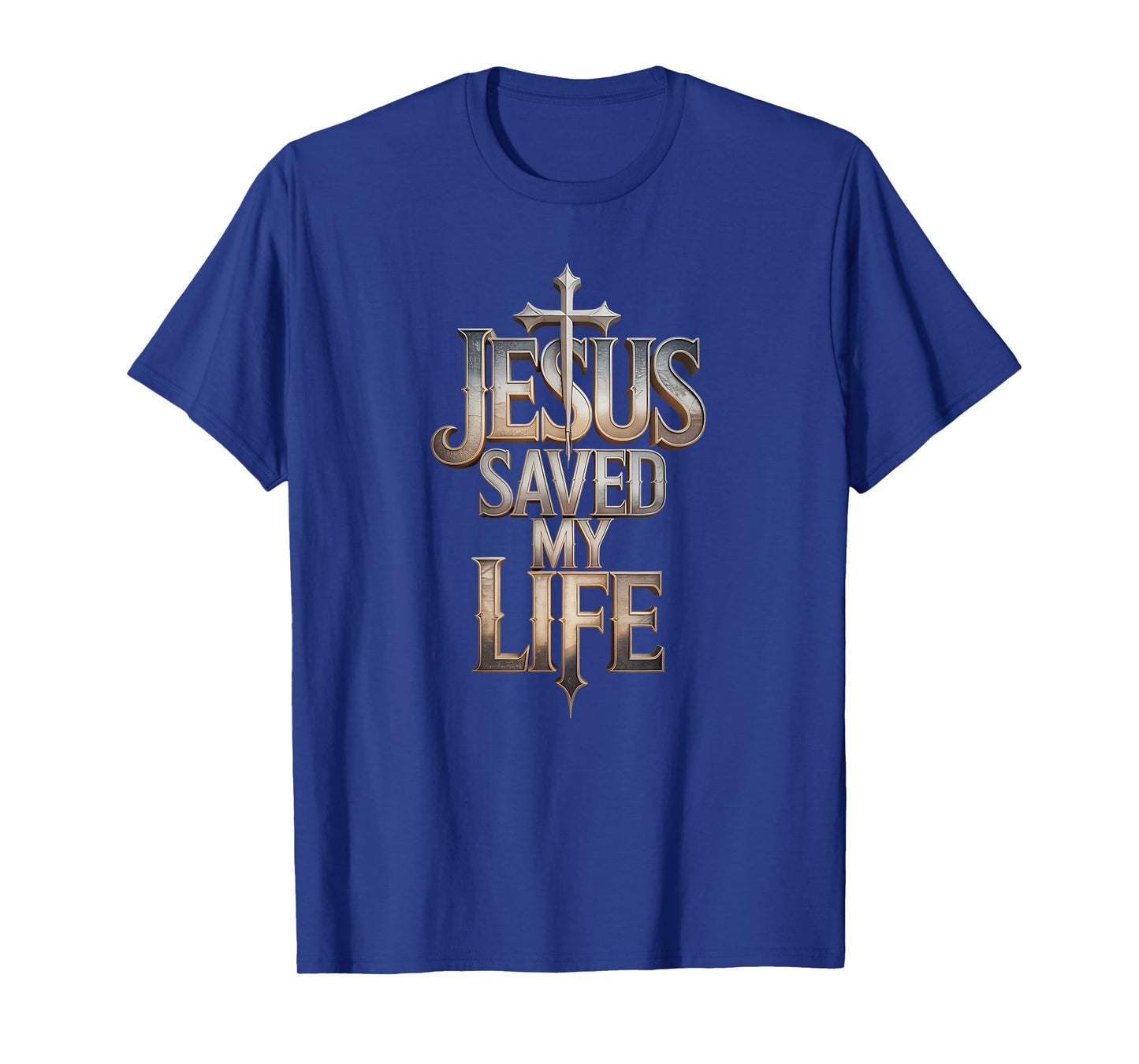 Jesus Saved My Life Bold Cross Christian Faith Design T-Shirt