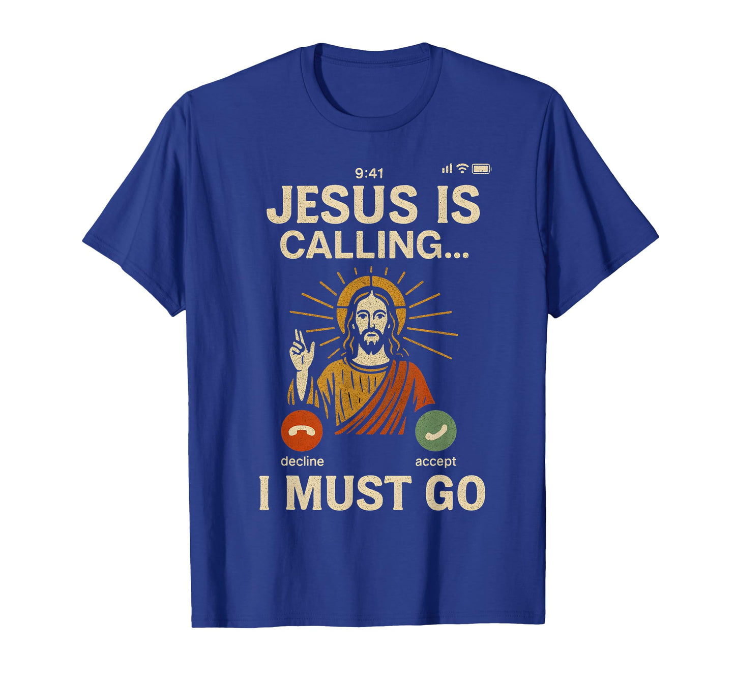 Jesus is Calling I Must Go Retro Christian Faith Vibes T-Shirt