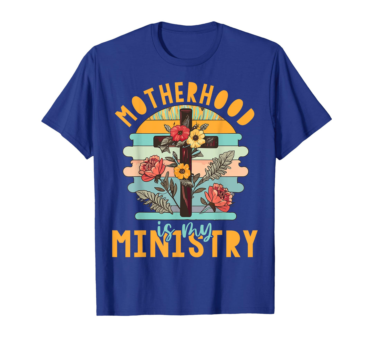 Groovy Retro Floral Motherhood Is My Ministry T-Shirt