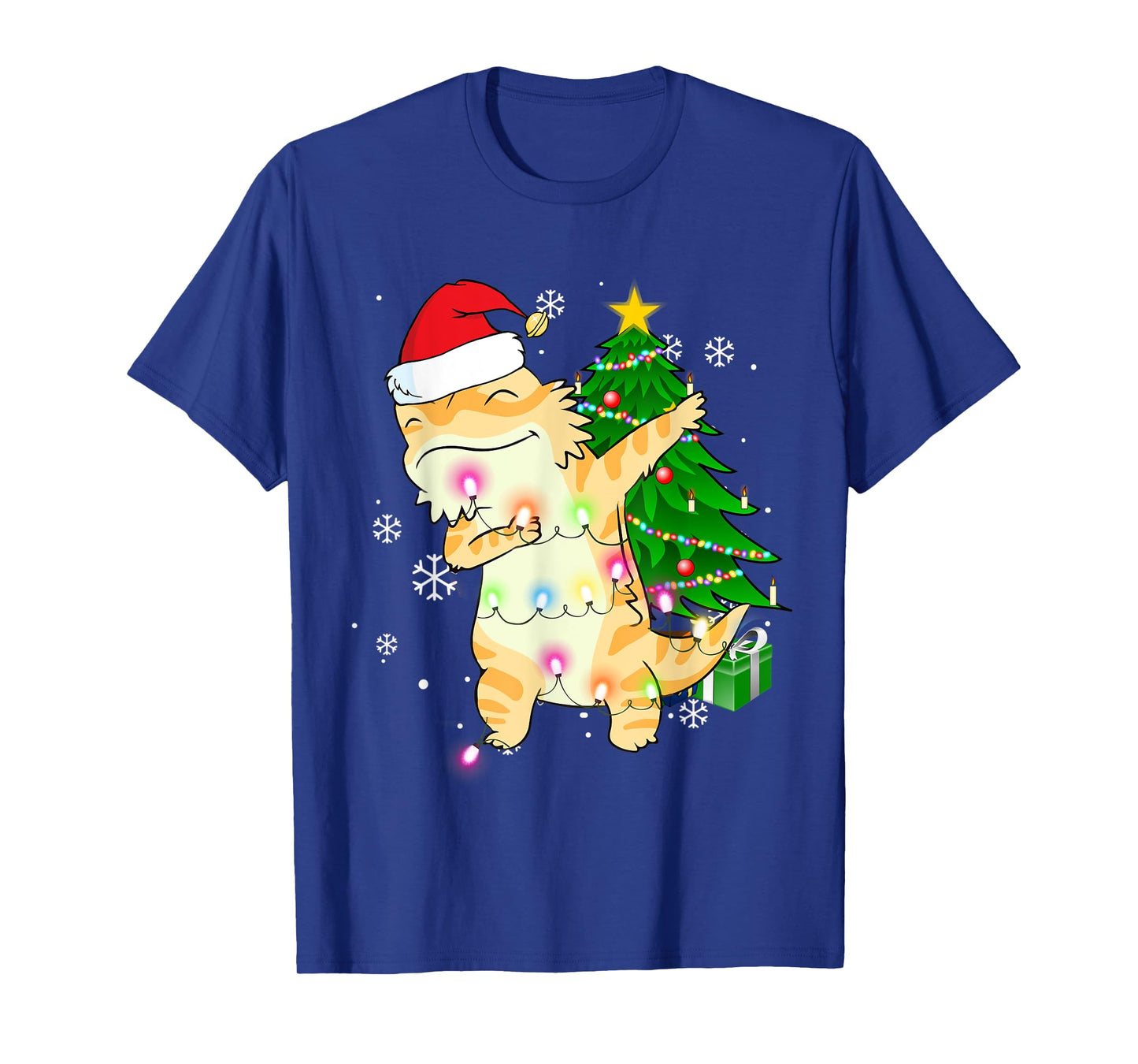 Dabbing Bearded Dragon Christmas Costume Cute Youth Kids T-Shirt