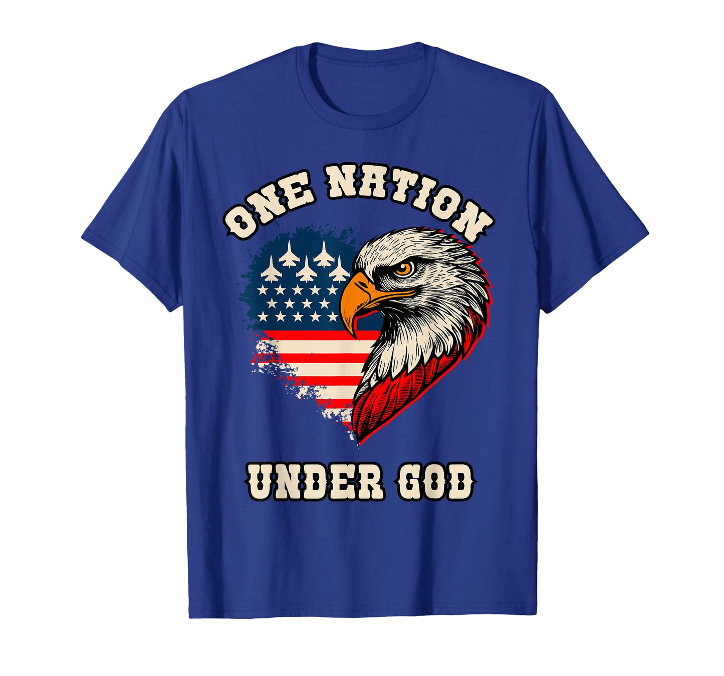 American Flag Bald Eagle July 4th Patriotic USA One Nation T-Shirt