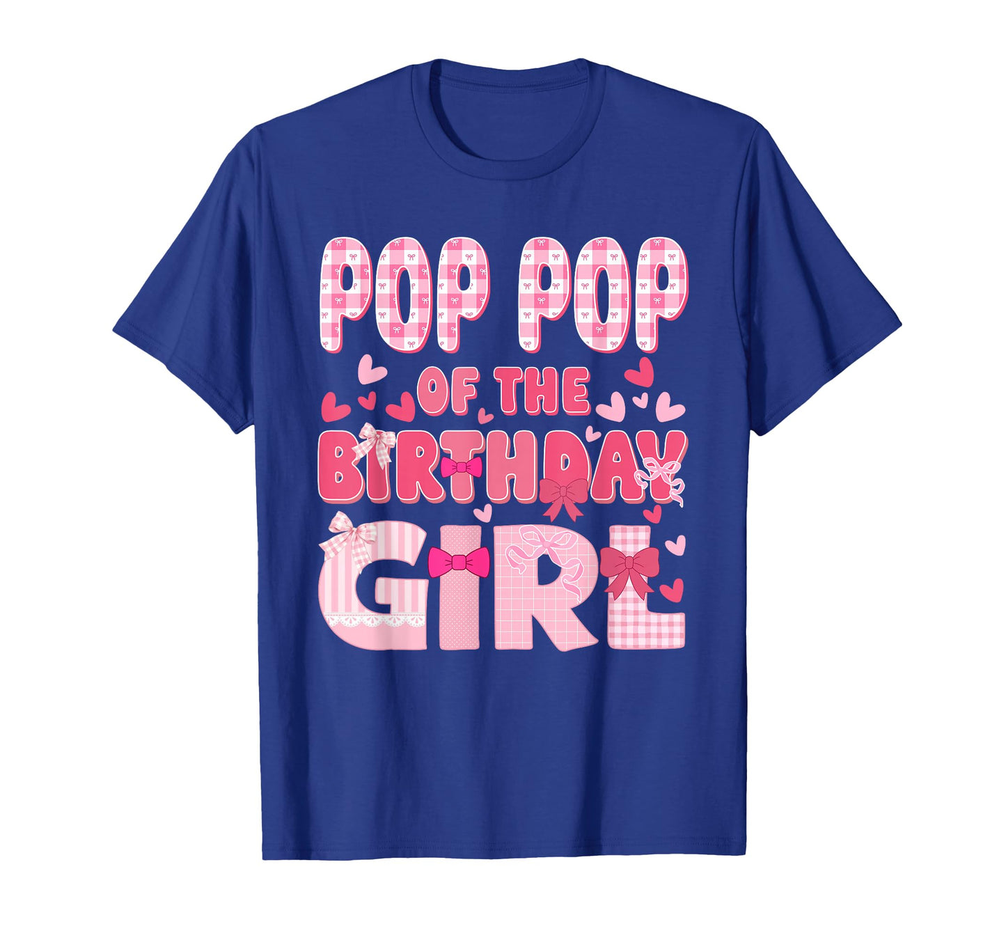 Pop Pop of The Birthday Girl Family Pink Coquette Bow T-Shirt