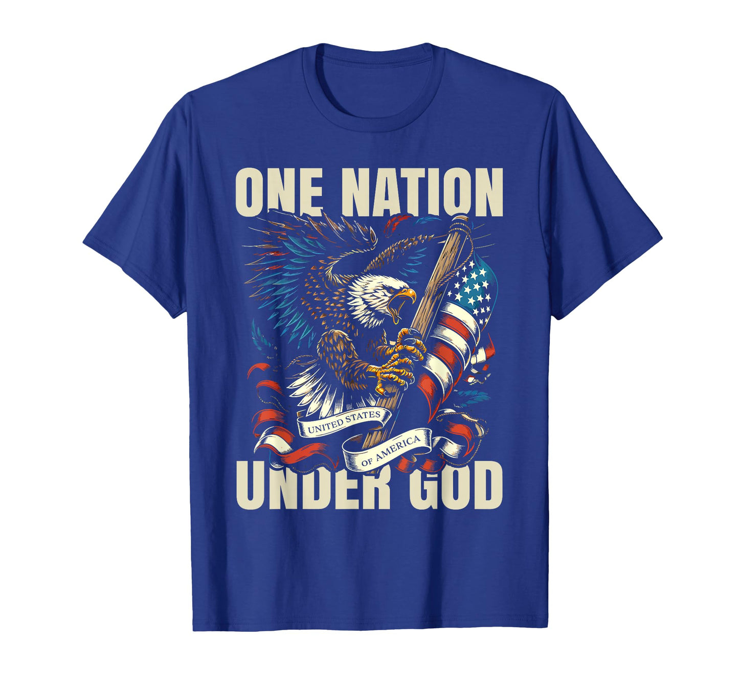One Nation Under God Patriotic Eagle USA Flag Design T-Shirt