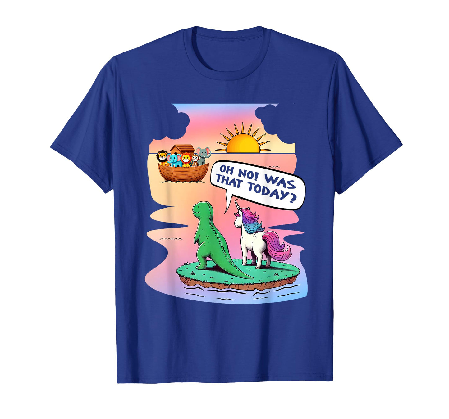 Noah Ark Unicorn Dinosaur Christian Jesus Catholics Bible T-Shirt