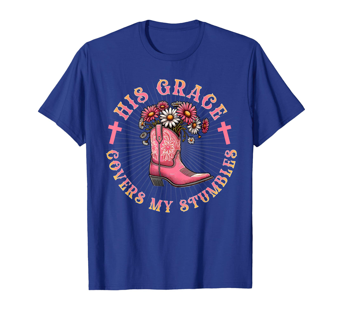 Funny Christian Cowgirl Boot Verse Western Jesus Faith Grace T-Shirt