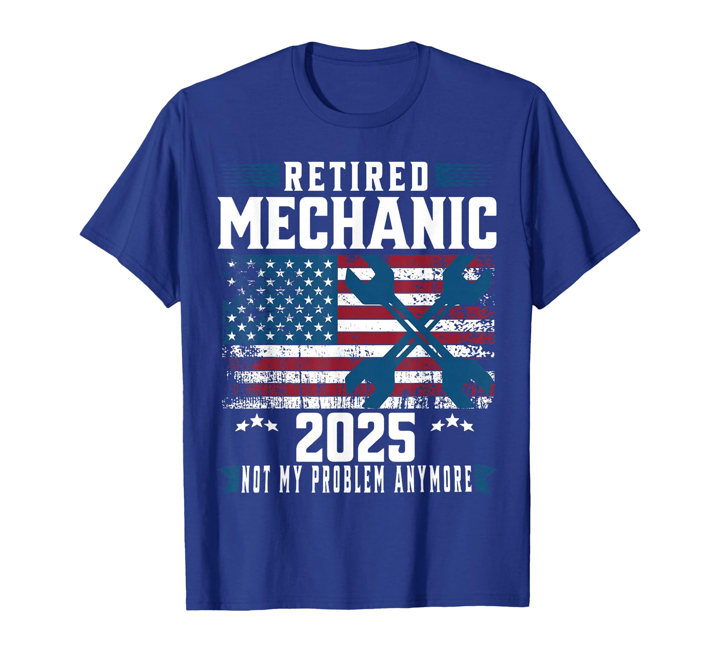 Retirement 2025 Mechanic Auto Repairman American Flag Funny T-Shirt