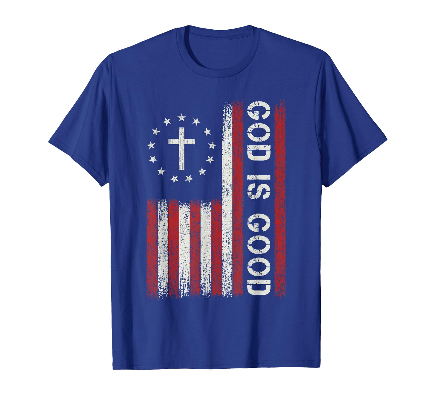 God Is Good Jesus Christian Bible Faith Cross Flag Religious T-Shirt