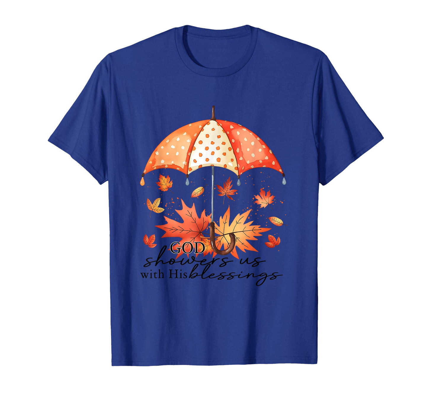 God is My Shelter Umbrella Autumn Leaves T-Shirt