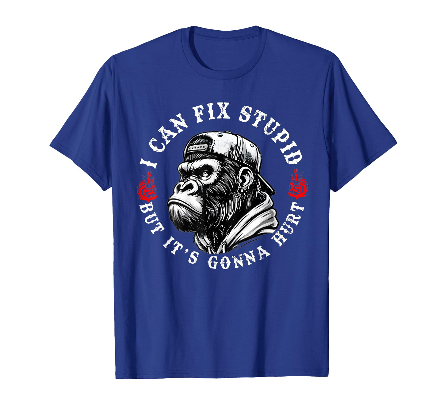 I Can Fix Stupid But It's Gonna Hurt Monkey Vintage Funny T-Shirt