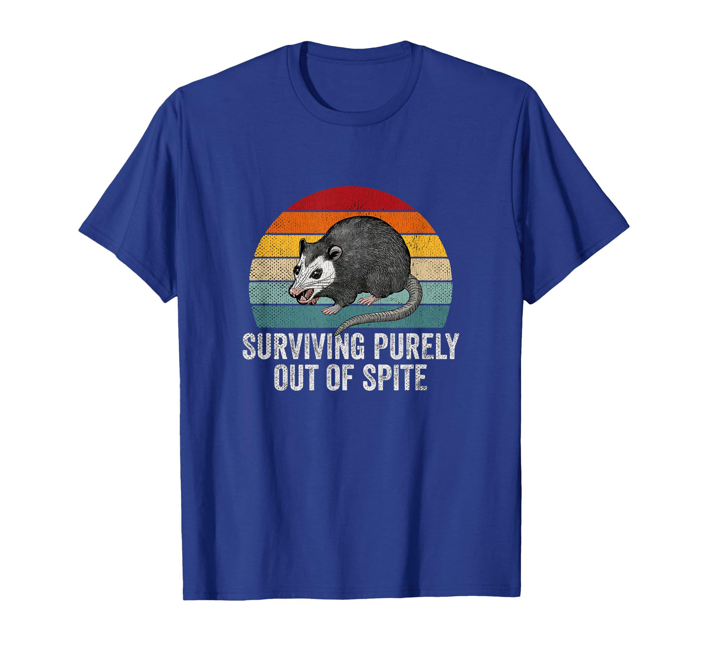Surviving Purely Out Of Spite Funny Quote Retro Opossum T-Shirt