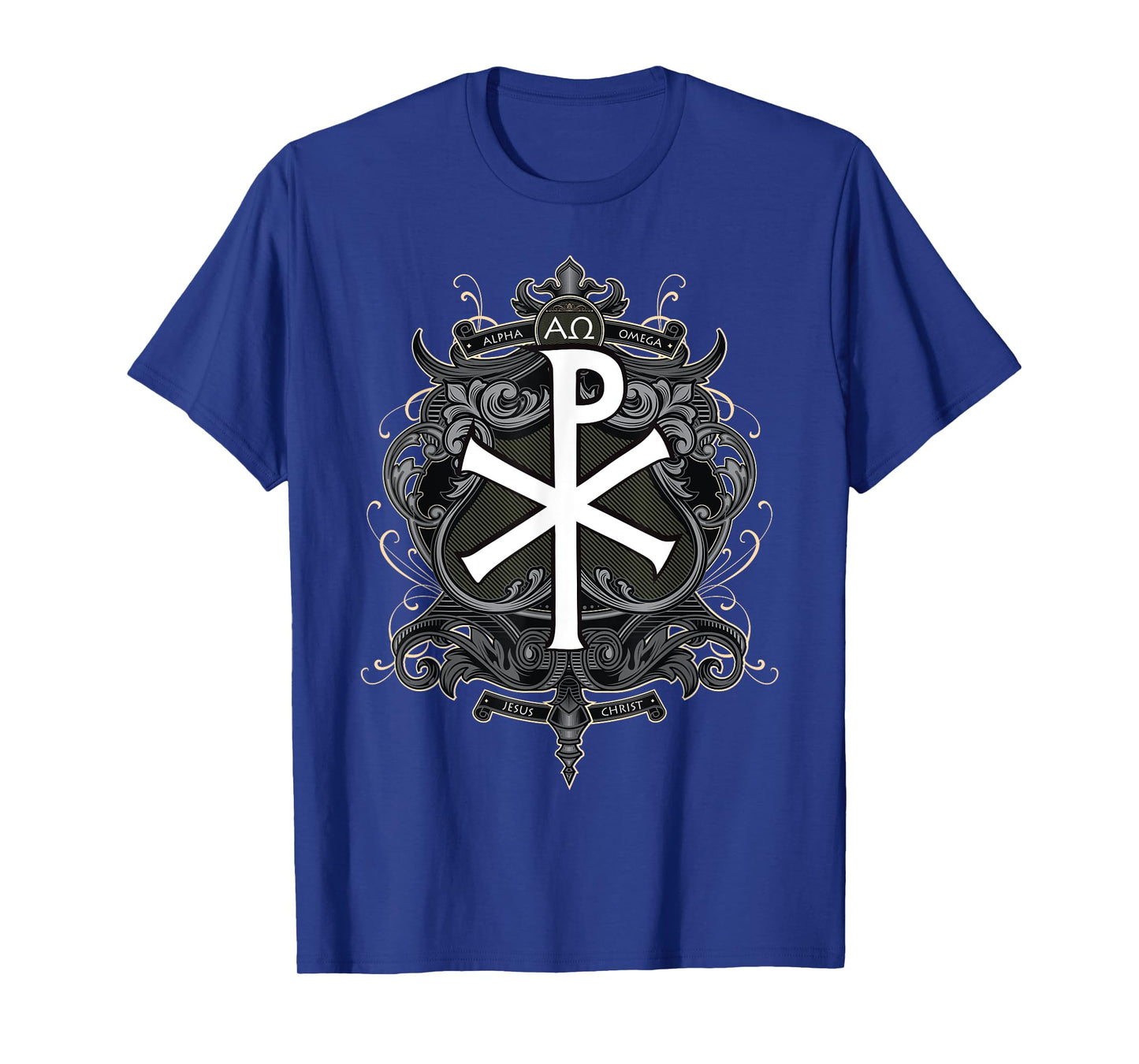 Christogram Jesus Christ Symbol Chi Ro Alpha Omega Catholic T-Shirt