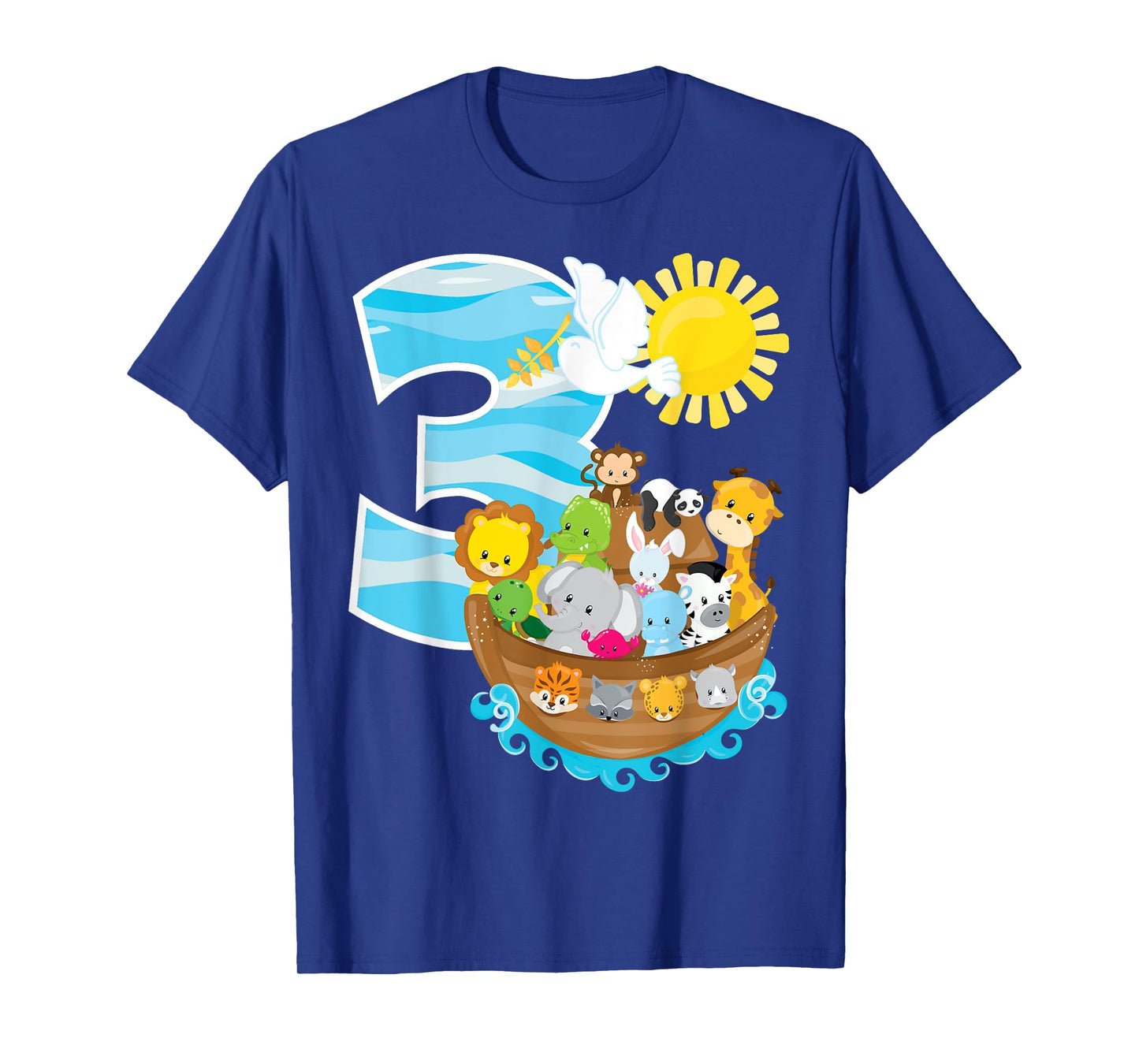 Noah's Ark Birthday Party 3rd Birthday 3 Year Old Toddler T-Shirt