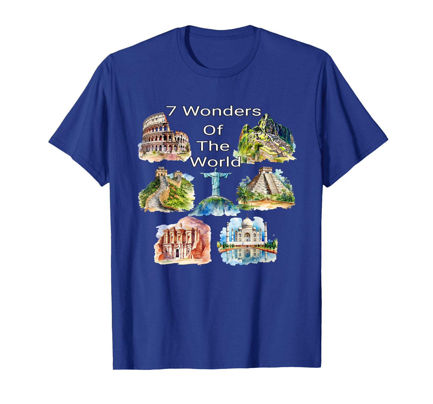 7 Wonders of the World - Travel Enthusiast Design T-Shirt