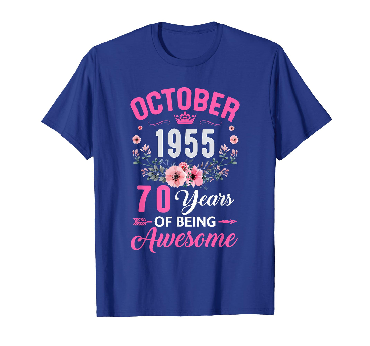 Awesome Since 1955 70 Years Old October 70Th Birthday Women T-Shirt