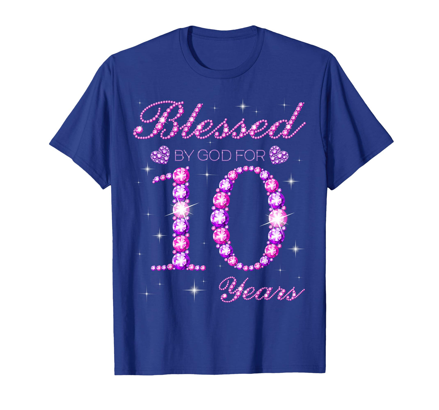 Blessed by God for 10 Years Old 10th Birthday Party T-Shirt