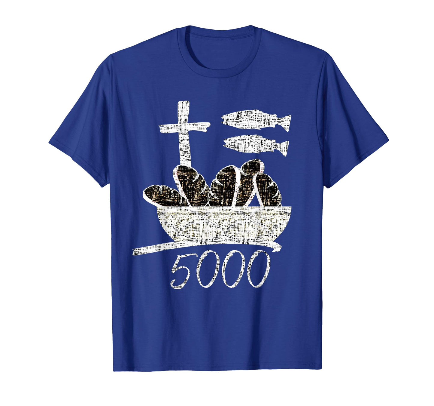 2 Fishes 5 Breads Bible Verses Jesus Feeds 5000 Christians T-Shirt