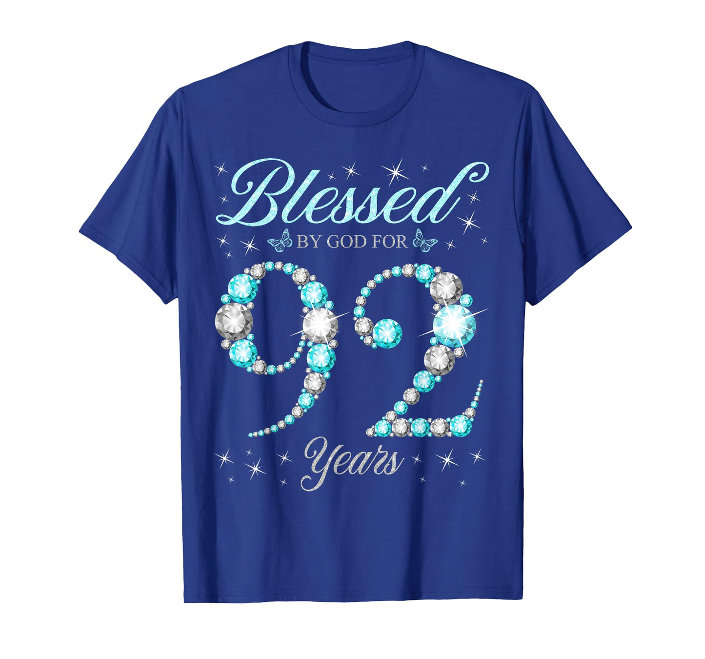Blessed By God For 92 Years Old 92nd Birthday B-Day Party T-Shirt