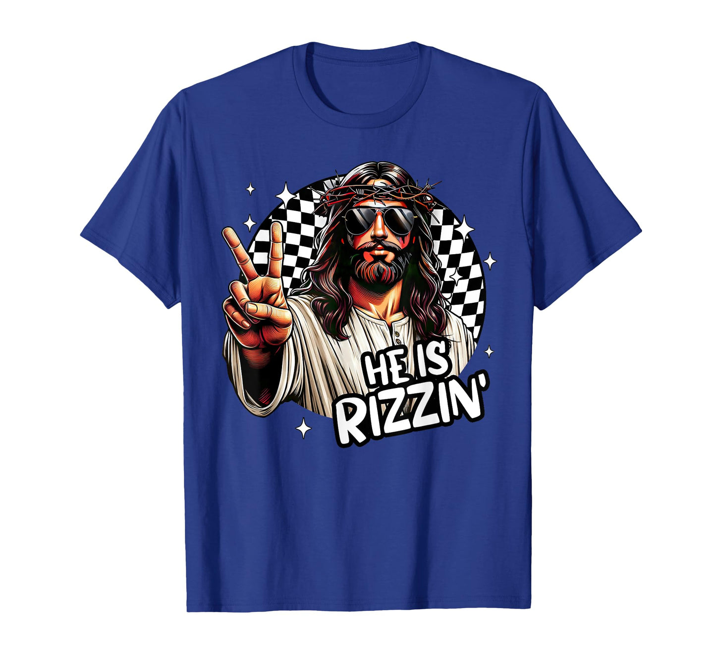 He Is Rizzin' Jesus Christian Happy Easter Hunt Eggs Funny T-Shirt