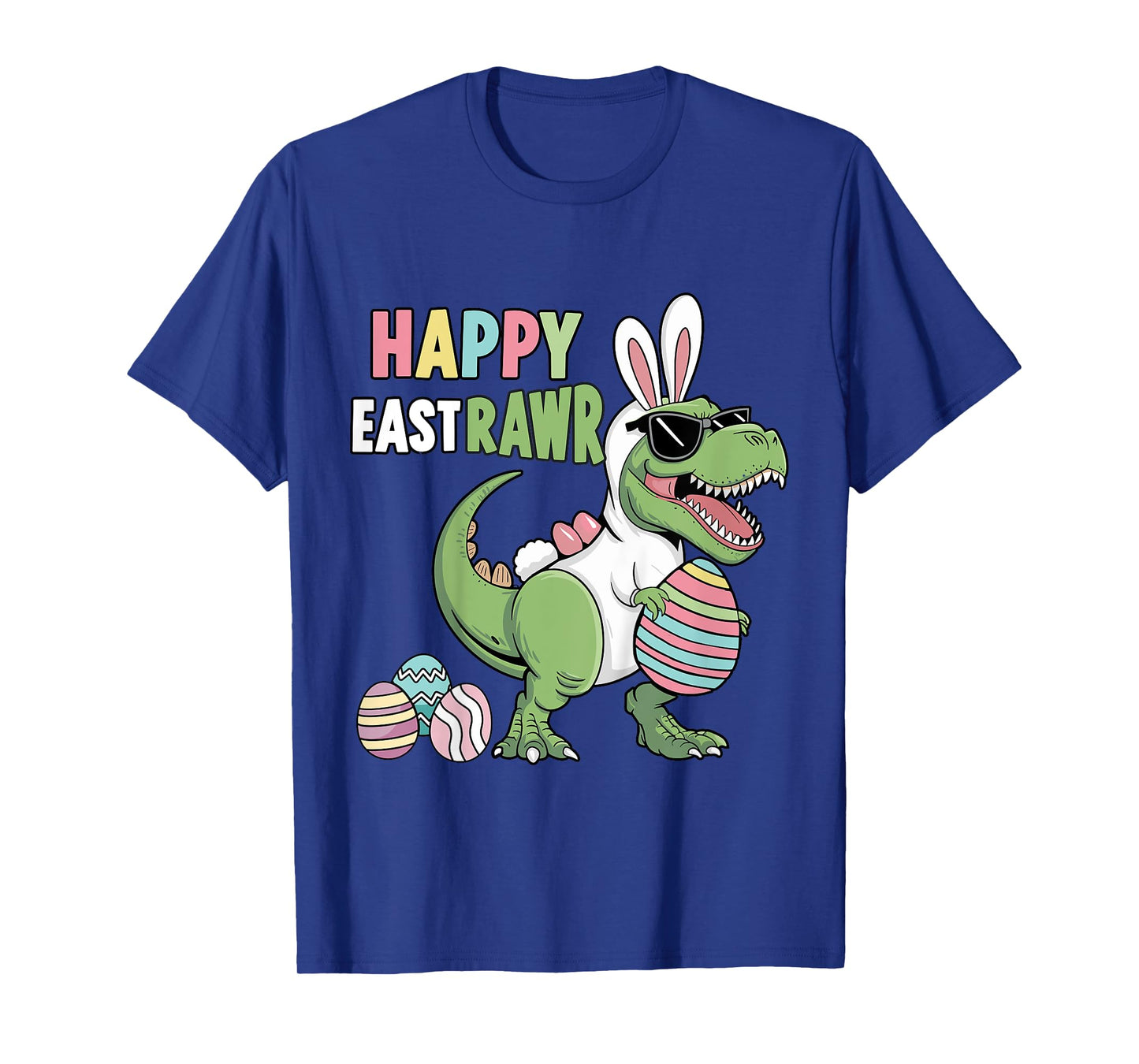 Kids Happy eastrawr with t-rex dinosaur for kids toddler easter T-Shirt