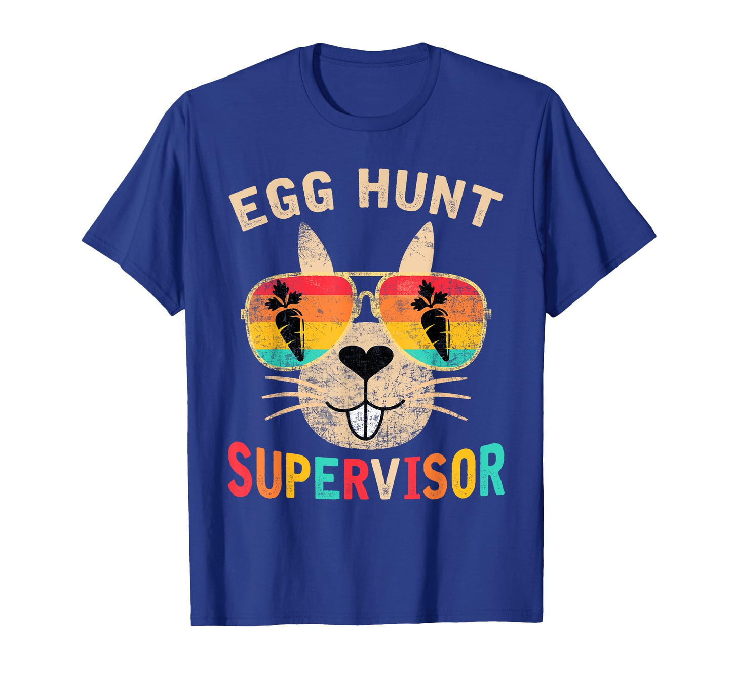 Egg Hunt Supervisor Retro Egg Hunting Party Mom Dad Easter T-Shirt
