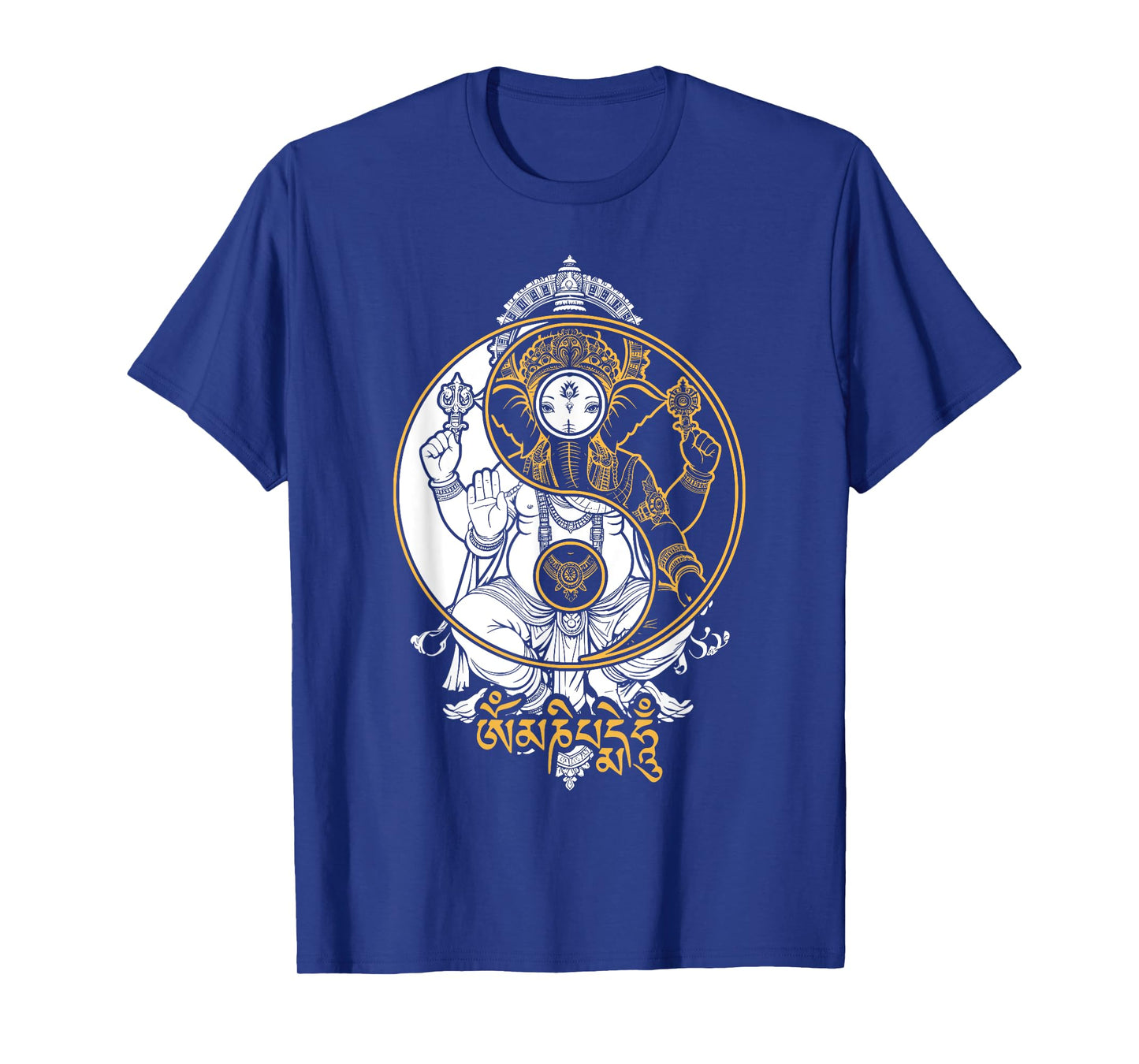 Yoga Elephant God Ganesh Ganesha Indian Yin Yang Symbol T-Shirt