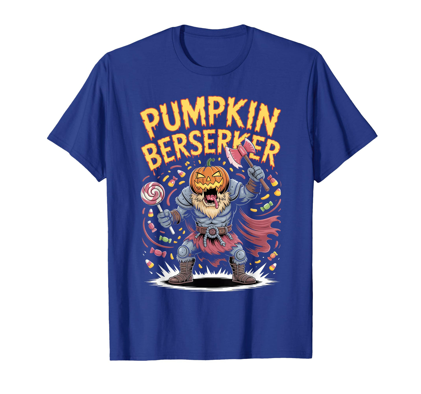 Pumpkin Viking Warrior - Halloween Norse Mythology Berserker T-Shirt