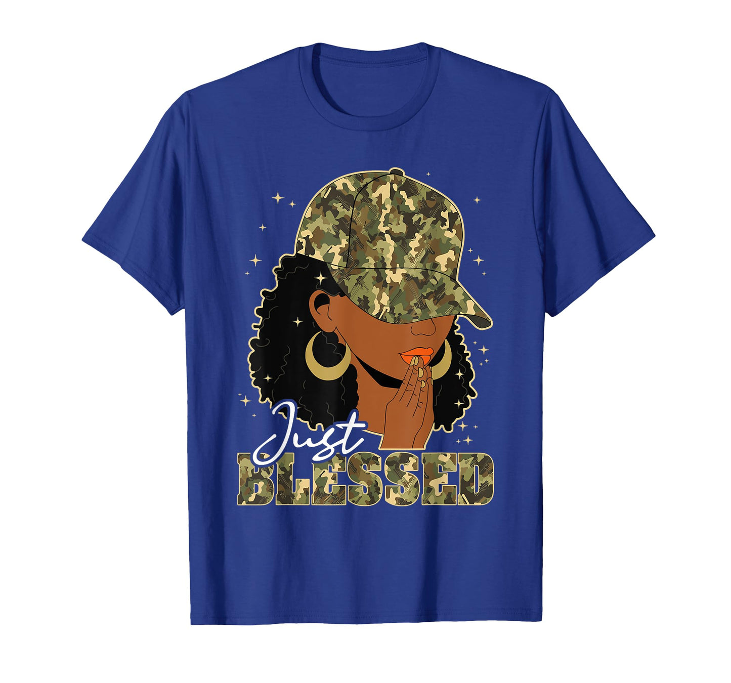 Blessed Black Woman Praying African Christian Camouflage T-Shirt