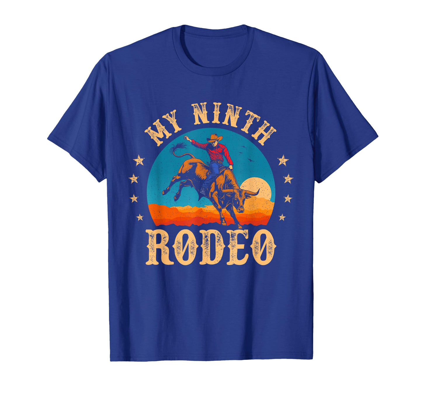 My Ninth Rodeo 9 Year Old Cowboy 9th Birthday Bull Riding T-Shirt