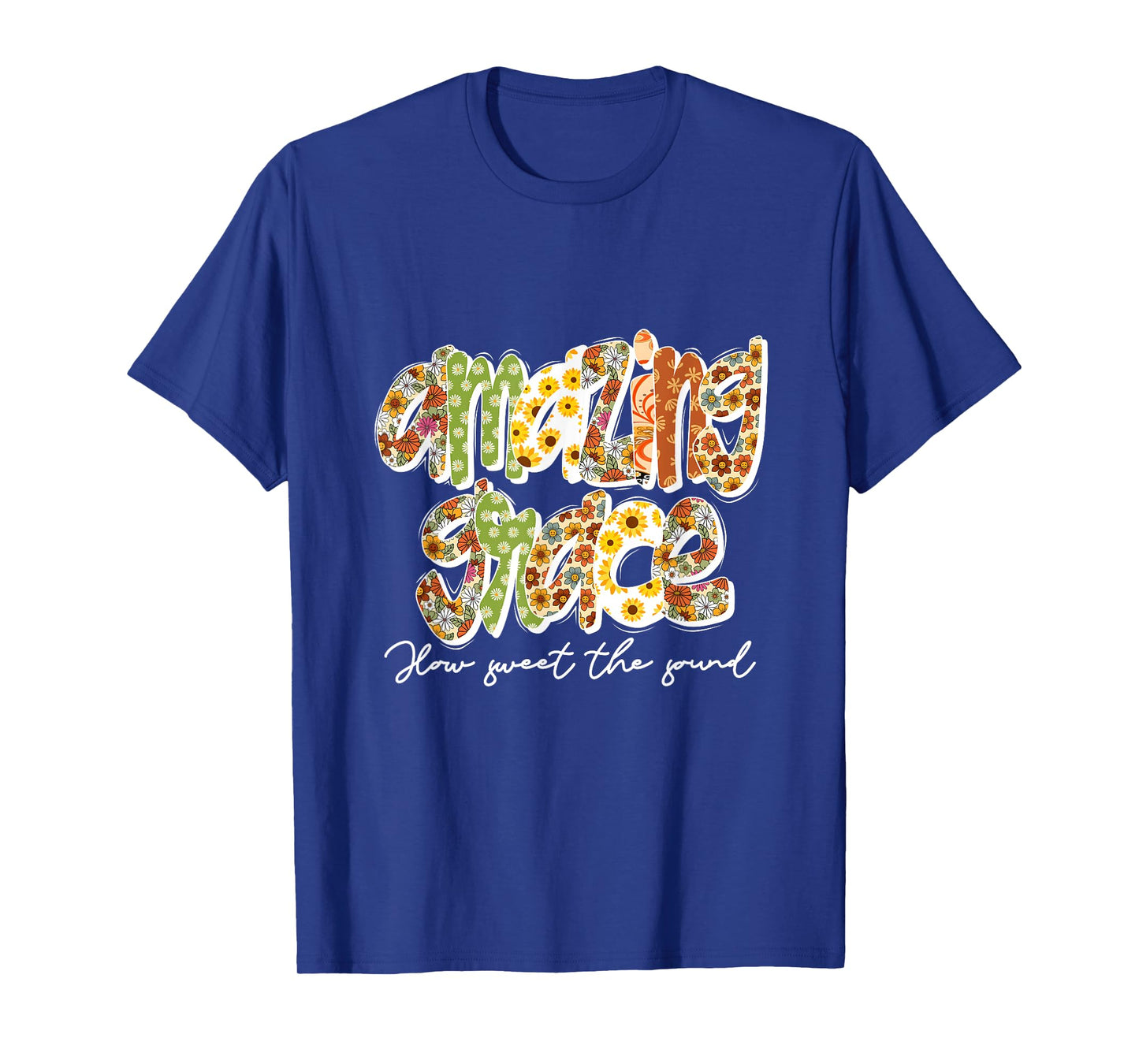 Amazing Grace Christian Retro Floral Jesus Men Women Kids T-Shirt
